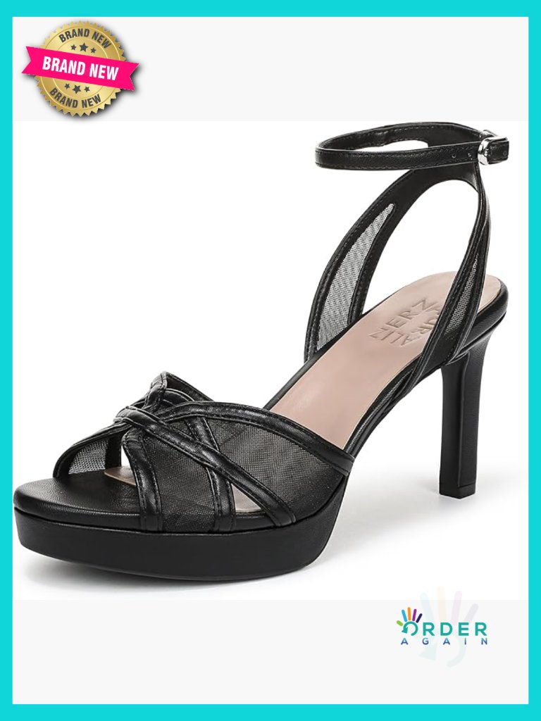 Faux Leather Platform Sandals Stiletto Heels Adjustable Ankle Strap Crisscross